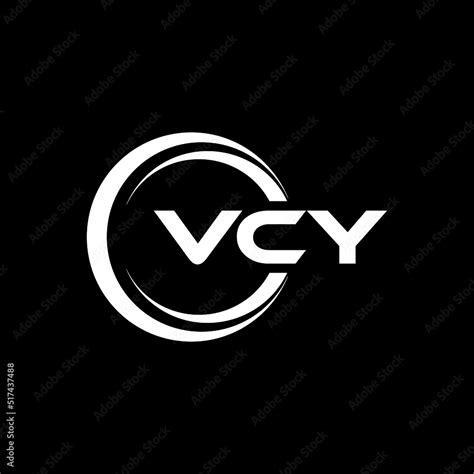 Vcy Letter Logo Design With Black Background In Illustrator Cube Logo