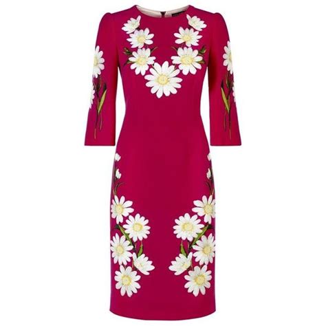 Dolce And Gabbana Embroidered Daisy Dress Embroidered Cocktail Dress Pink Evening Dress Daisy