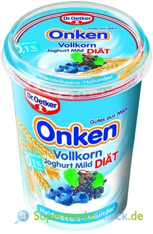 Dr Oetker Onken Vollkorn Joghurt Mild Diät Heidelbeer Holunder 0 1