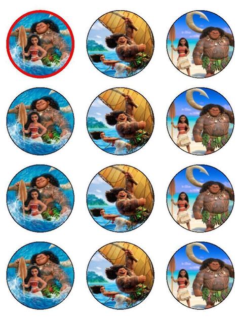 Moana Cupcake Toppers Edible Icing Image Cake Decorations 12 EBay