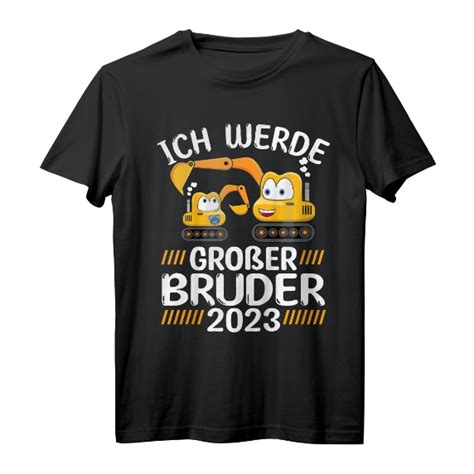 Kinder Großer Bruder 2023 Bruder Bagger Personalisiertes T Shirt