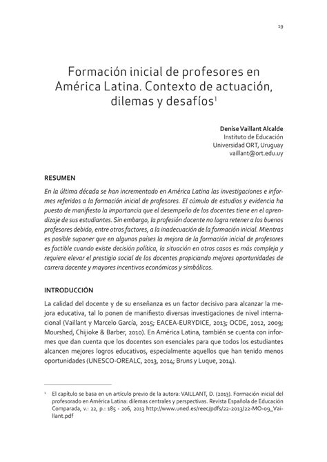 PDF Formación inicial de profesores en América Latina contexto de actuación dilemas y desafíos