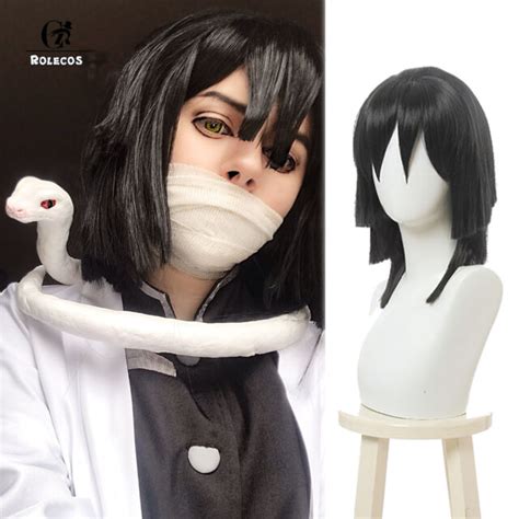 Demon Slayer Kimetsu No Yaiba Iguro Obanai Cosplay Wig Black Party