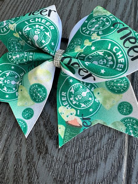 Starbucks Bow Cheerleading Bow Allstar Cheer Bow I Cheer A Latte Bow