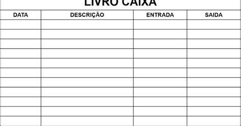 Modelo De Livro Caixa Para Imprimir - MODELO DE LIVRO CAIXA FÁCIL DE USAR - É SÓ IMPRIMIR | Planilhas de ...