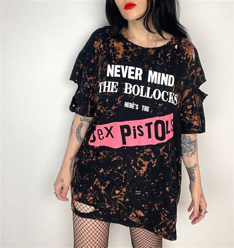 Sex Pistols Bleached Distressed Custom Punk Band Tee Alt Clothing Size Xl Alternative Festival