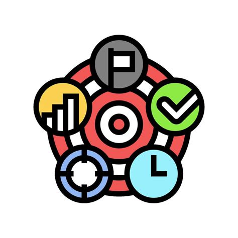 smart goals motivation color icon vector illustration  vector