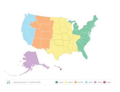 Printable Map Of Us Time Zones Clipart Best