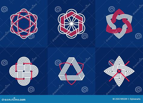 graphic design elements  logo creation intertwined lines vintage