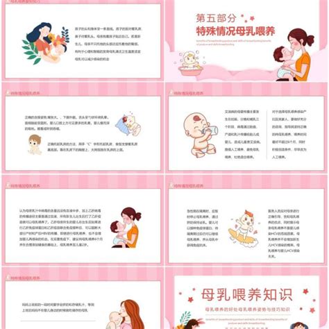 母乳喂养的好处母乳喂养姿势与技巧知识动态ppt模板ppt模板 【ovo图库】