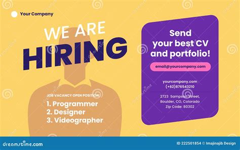 Hiring Job Social Media Banner Template Open Recruitment Announcement