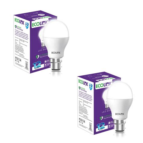 Buy EcoLink 12W Base B22 LED Bulb Cool Day Light Pack Of 2 Online At