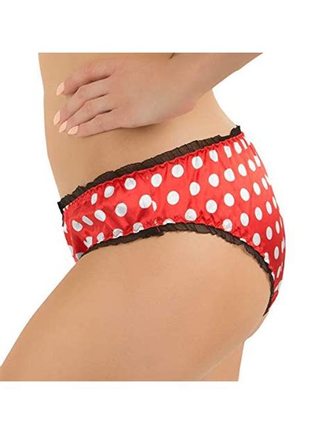 Buy Satini Women S Polkadot Tanga Bikini Satin Briefs Panties Online