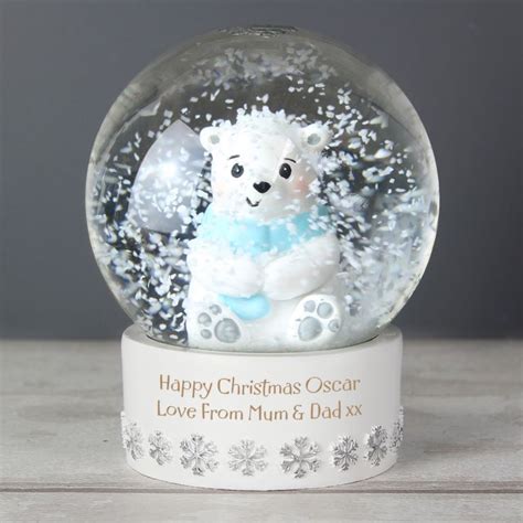 Personalised Polar Bear Snow Globe The T Experience