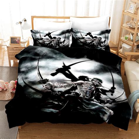 Anime One Piece Luffy 3 Piece Comfy Comforter Cover Set For Teen Boys Girls Cosplay Chopper Zoro