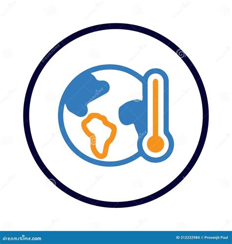 Globe World Measurement Temperature Hot Weather Global Warming Icon Stock Vector