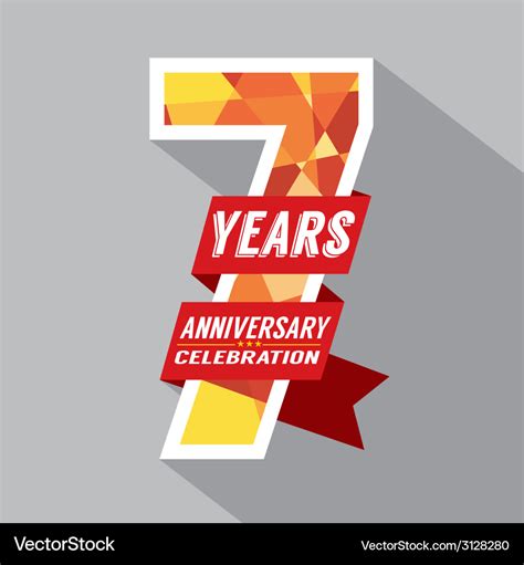 7th Years Anniversary Celebration Design Vector Image