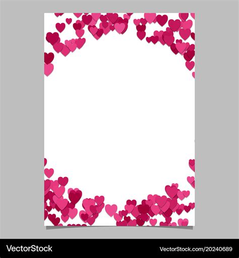 Random heart page border background design - love Vector Image