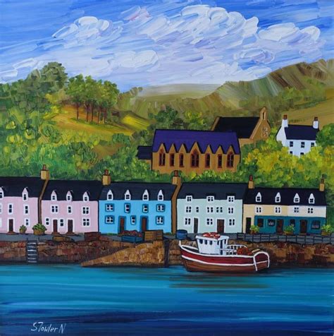 Portree Skye (50 x 50cm) - Sheila Fowler Art