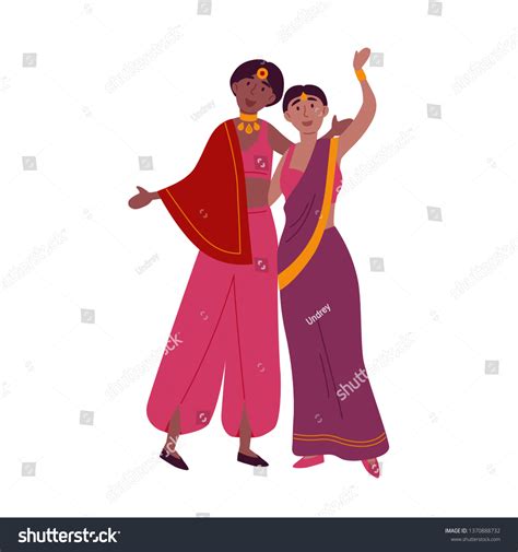 Indian Women In Traditional Sari Royalty Free Stock Vector