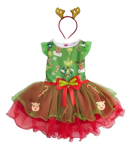 Disfraz Vestido Ni A Duende Grinch Santa Claus Navidad Pap Noel