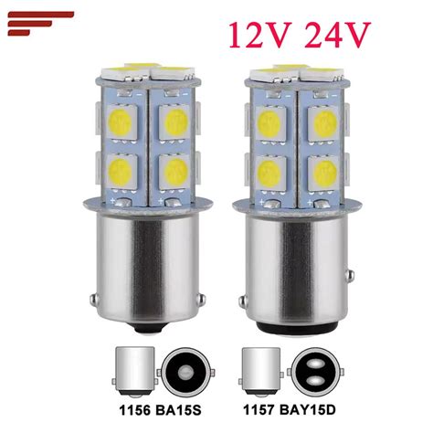 1pcs 24V 12V 5050 13SMD รถบรรทกรถหลอดไฟ LED 1156 BA15S P21W 1157