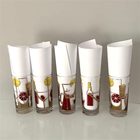 Gay Fad Highball Cocktail Glasses Set Of Etsy