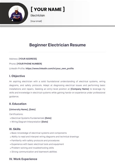 Electrician Resume Templates Edit Online And Download