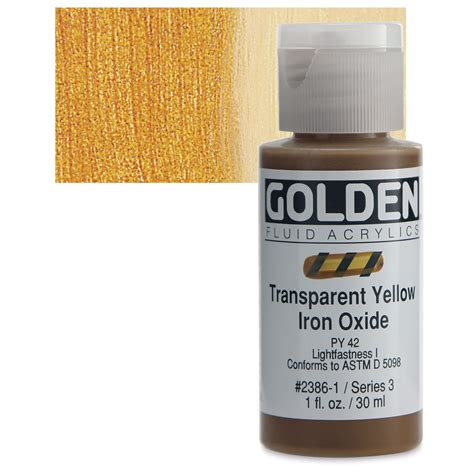 Golden Fluid Acrylics Transparent Yellow Iron Oxide Oz Bottle