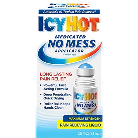 Icy Hot Medicated No Mess Applicator Maximum Strength Pain Relieving Liquid 2 5 Ounces Each