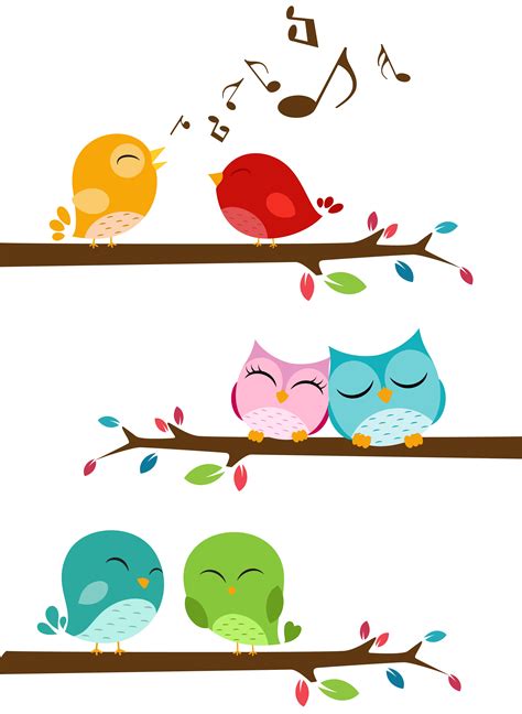 Birds singing on the branch 619088 Vector Art at Vecteezy