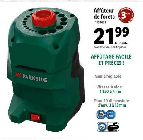 Promo Affûteur De Forets Parkside Chez Lidl