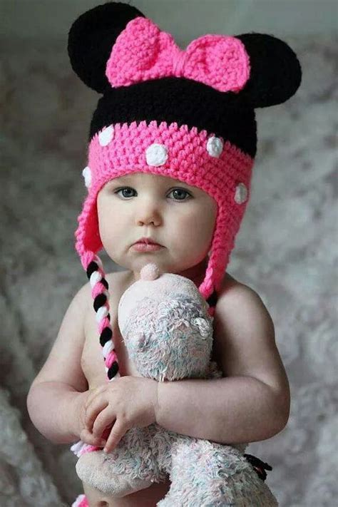 Minnie mouse crochett Crochet Kids Hats, Crochet Knit Hat, Crochet Baby Clothes, Crochet Hat ...