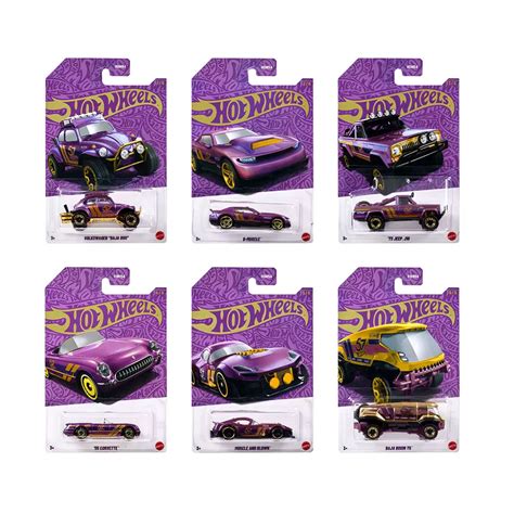 Hot Wheels Aniversário 57 Anos Set 6 Miniaturas Chase Mini Hunts