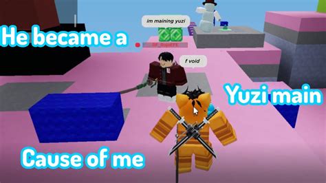 Teaching Rojoefe On How To Use Yuzi Roblox Bedwars Rojoefe Youtube