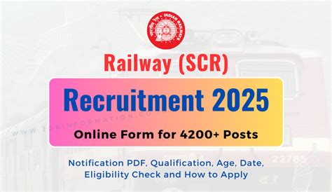 Railway Scr Recruitment Notification Out For Apply Online