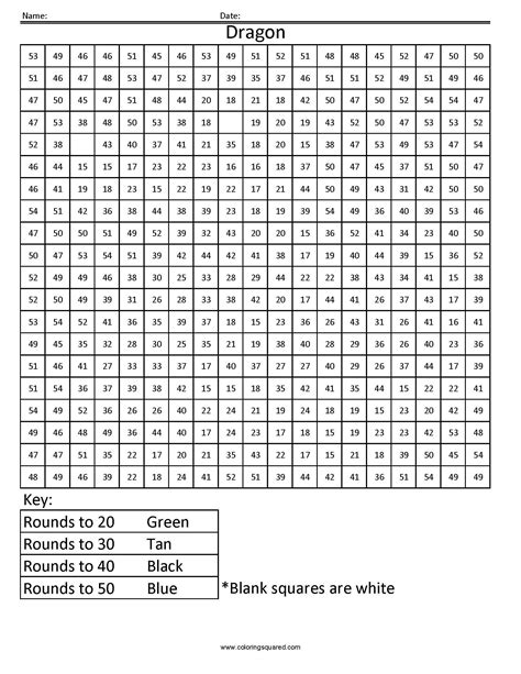 Color By Number Math Squares