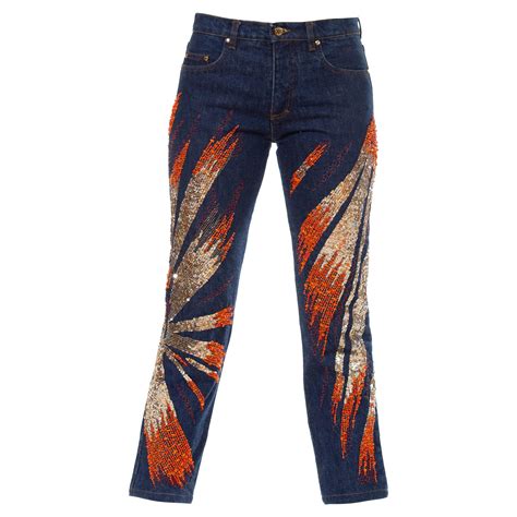 Cavalli Pearl Embellished Jeans At Stdibs