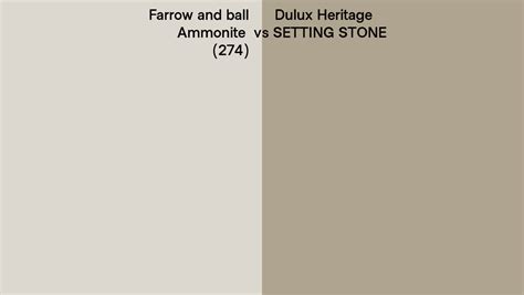 Farrow And Ball Ammonite 274 Vs Dulux Heritage Setting Stone Side By Side Comparison