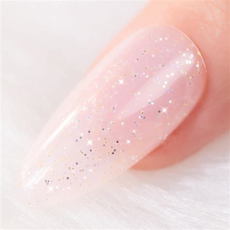 BURANO Vernis gels semi permanents UV LED Soak Off vernis à ongles en gel pailleté rose nude