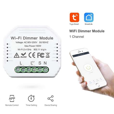 Tuya Modulo Wi Fi Mini Interruttore Monocanale Per Luci Dimmerabili