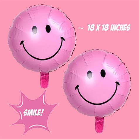 Cute Pink Smiley Face Balloons 2 Pack / Groovy Smile - Etsy