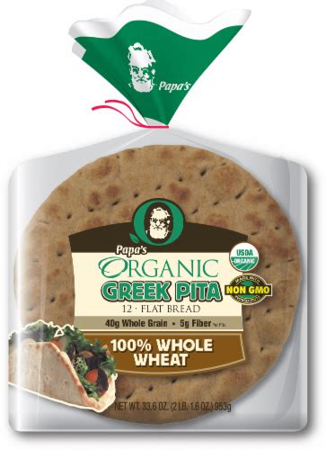 Papas Organic® 100 Whole Wheat Greek Pita Bread 336 Oz Qfc