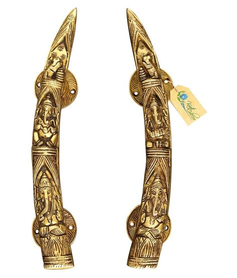 Buy Kratidecor Tusk Style Ganesha Carving Brass Door Handle Pair