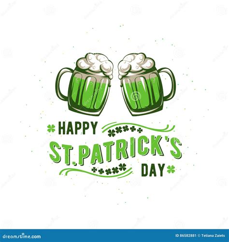 Vector Illustration Of Happy Patricks Day Typography Text Design Stock Vector Illustration Of