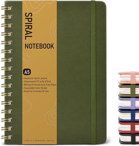 Amazon Lined Spiral Journal Notebook A5 Hardcover Spiral