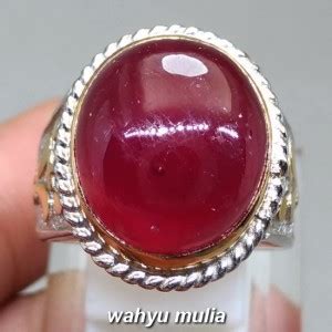 Cincin Batu Akik Ruby Merah Delima Pigeon Blood Asli Kode 1424