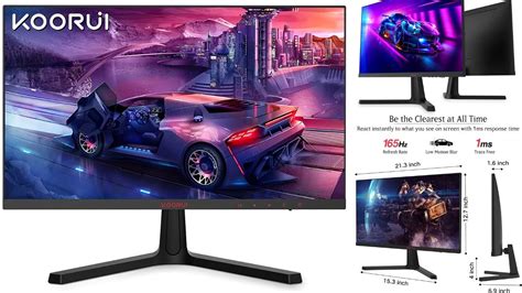 Koorui 24 Inch Computer Monitor Fhd 1080p Gaming Monitor 165hz Va 1ms