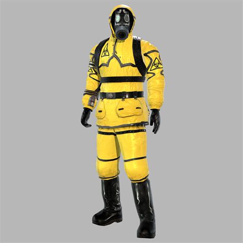 man protective hazmat suit 3d model