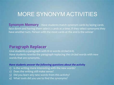 Teaching synonyms | PPTX